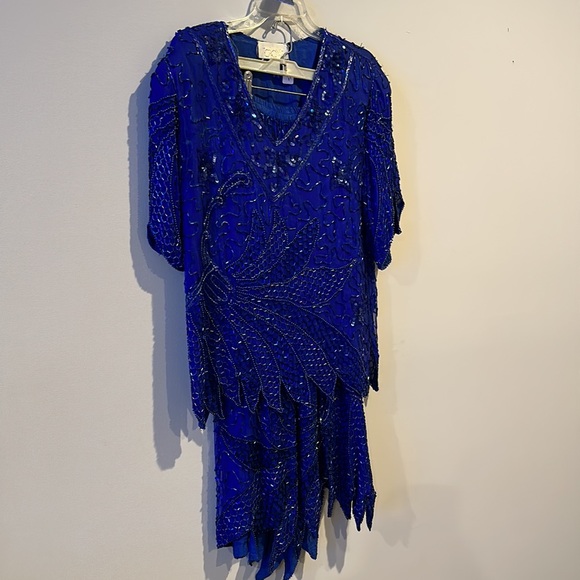 cache blue sequin dress Mini Dress Blue Sarai Cowl Neck Sequin Mini Dress Size 10